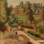 Oil painting by GA Stevens 1955 Cotswold View