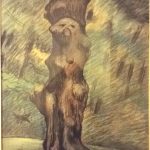 Pastel sketch of the "bear tree" by GA Stevens