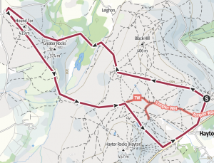 Haytor and Hound Tor Walk Route Map