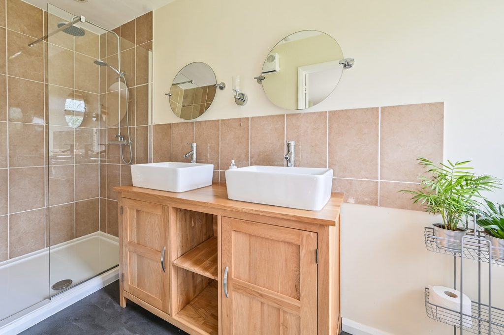 Ensuite Shower Room with twin washbasins