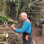 Kevin laying the hedge