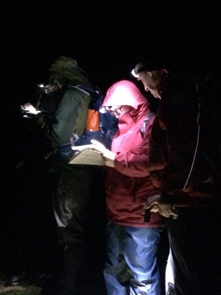 Kevin teaching night navigation skills