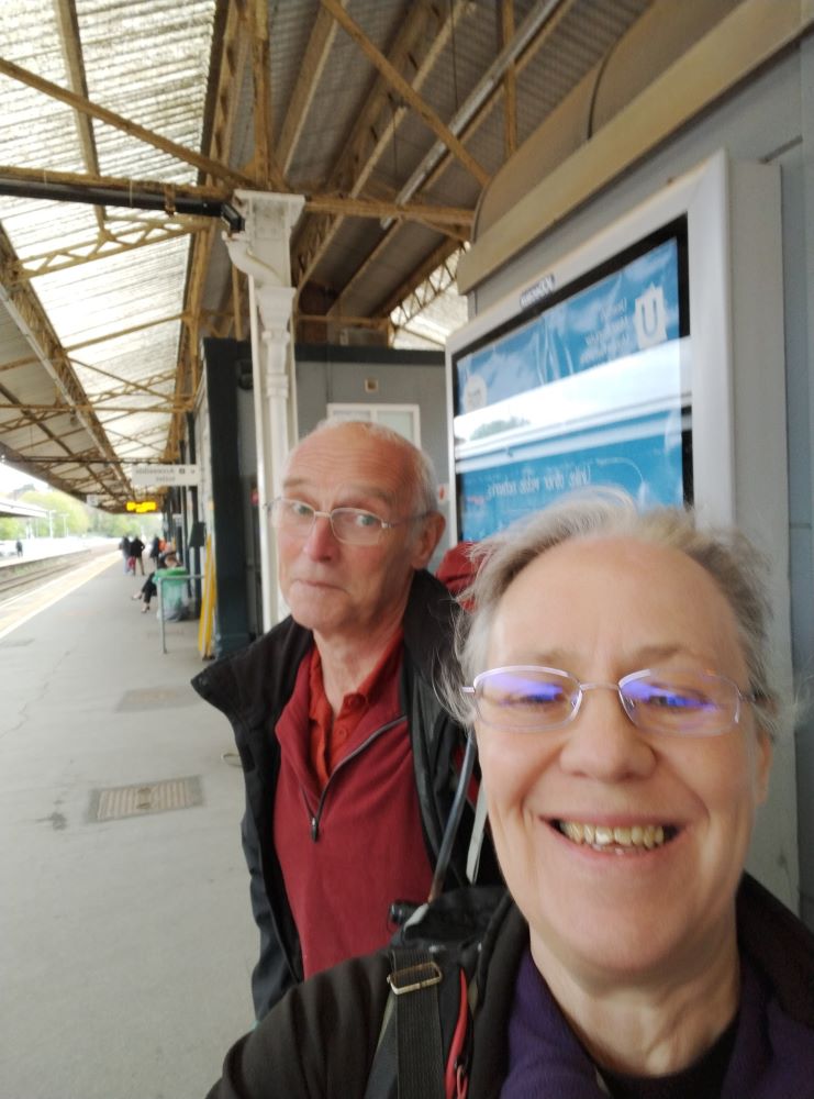 Kevin and Michelle waiting for the train